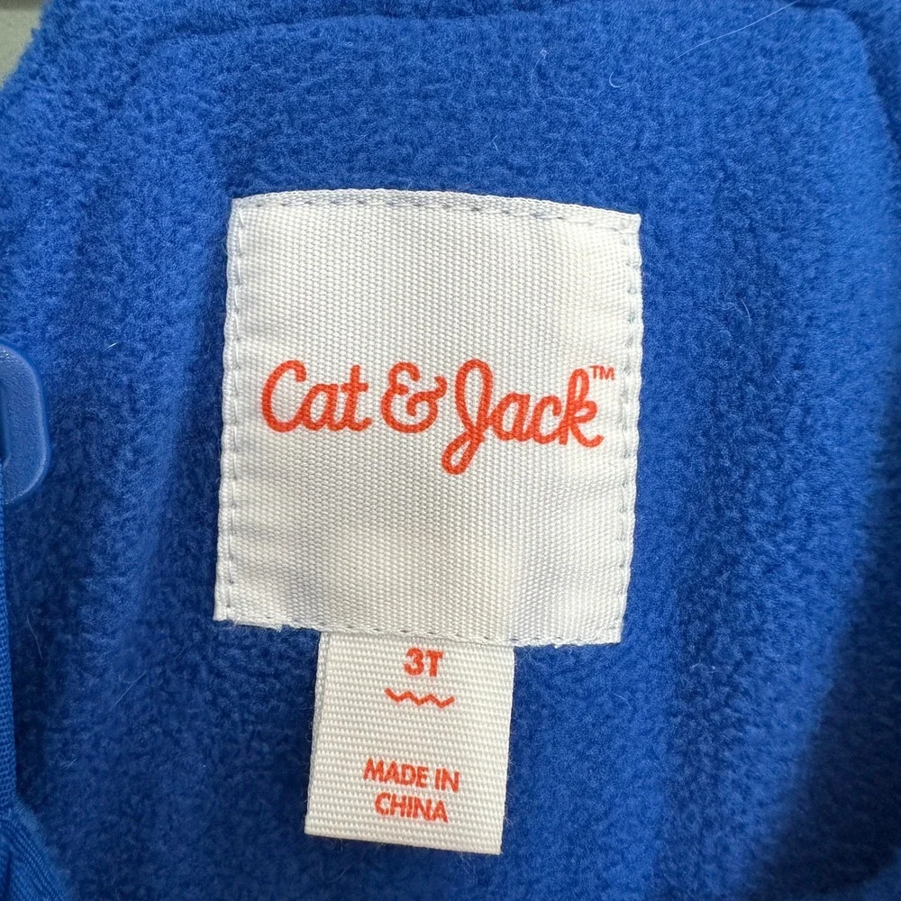 Cat & Jack Snow Bibs Toddler 3T Blue Reinforced Knee Insulated Winter Overalls